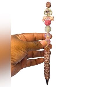 Pink Beaded  Handmade Rhinestone Pen